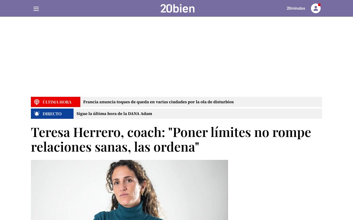 Entrevista a Teresa Herrero en 20minutos