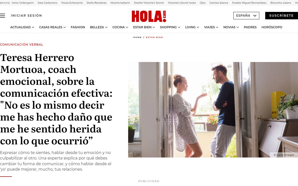 Entrevista a Teresa Herrero en ¡HOLA!