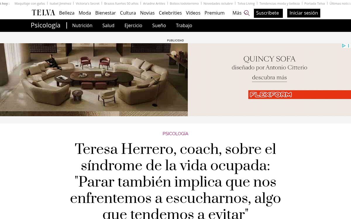 Entrevista a Teresa Herrero en Telva
